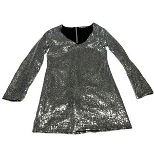 Silver sequined party dress